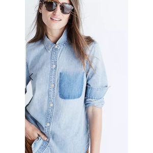 Madewell Ex-Boyfriend Shruken Shirt Shadow Pocket